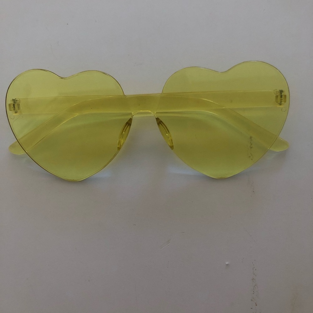 Heart-Shaped Yellow Sunglasses